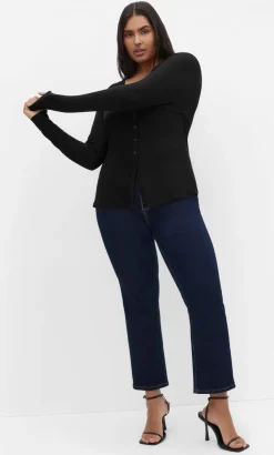 Asha Fit Dena Ankle Grazer Jean - dark wash