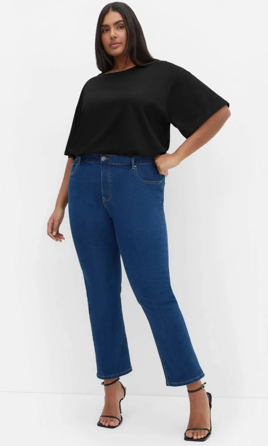 Asha Fit Dena Ankle Grazer Jean - mid wash