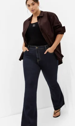 Asha Fit Jasmin Flare Leg Regular Jean - dark wash