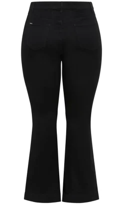 Asha Fit Jasmin Flare Leg Short Jean - black