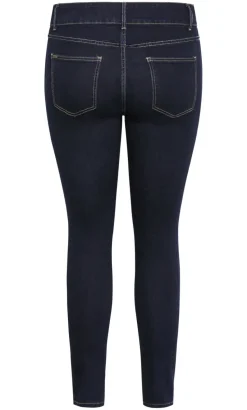 Asha Fit Ultra Skinny Leg Short Jean - dark wash