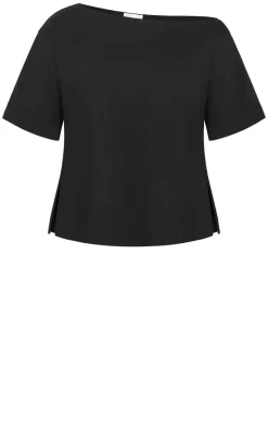 Asymmetrical Cotton Tee - black