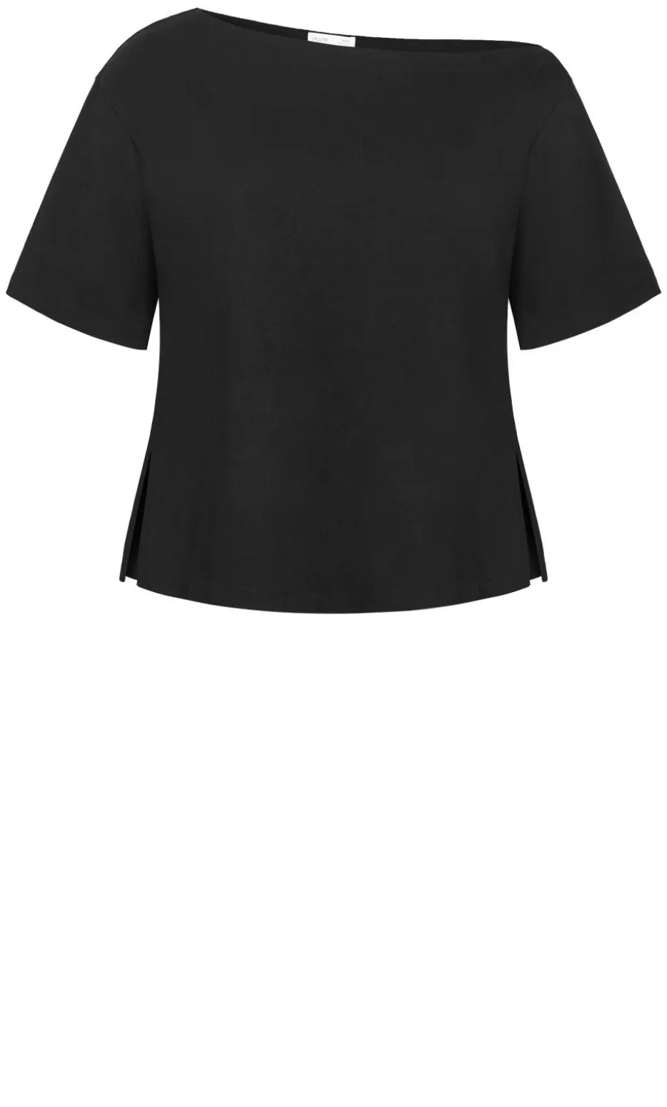 Asymmetrical Cotton Tee - black