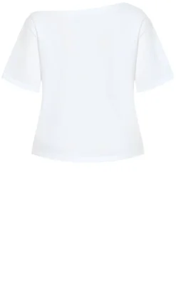 Asymmetrical Cotton Tee - ivory