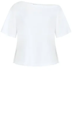 Asymmetrical Cotton Tee - ivory