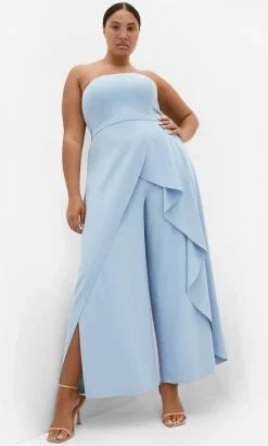 Attract Strapless Jumpsuit - dusty blue