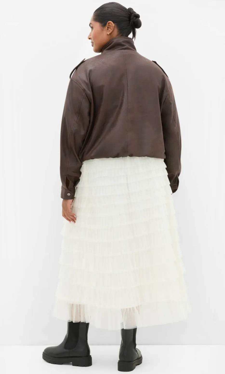 Averi Tulle Midi Skirt - vanilla