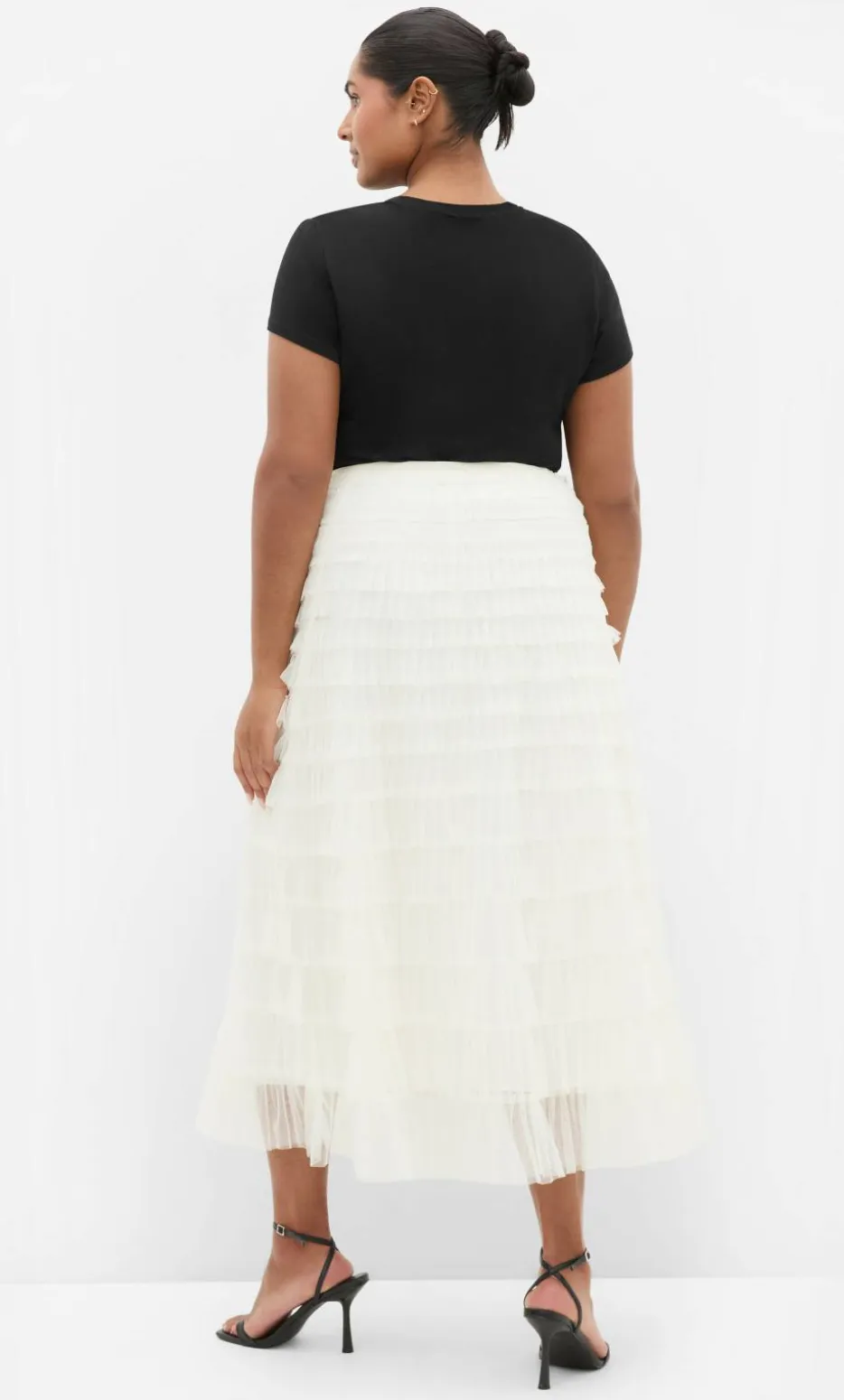 Averi Tulle Midi Skirt - vanilla
