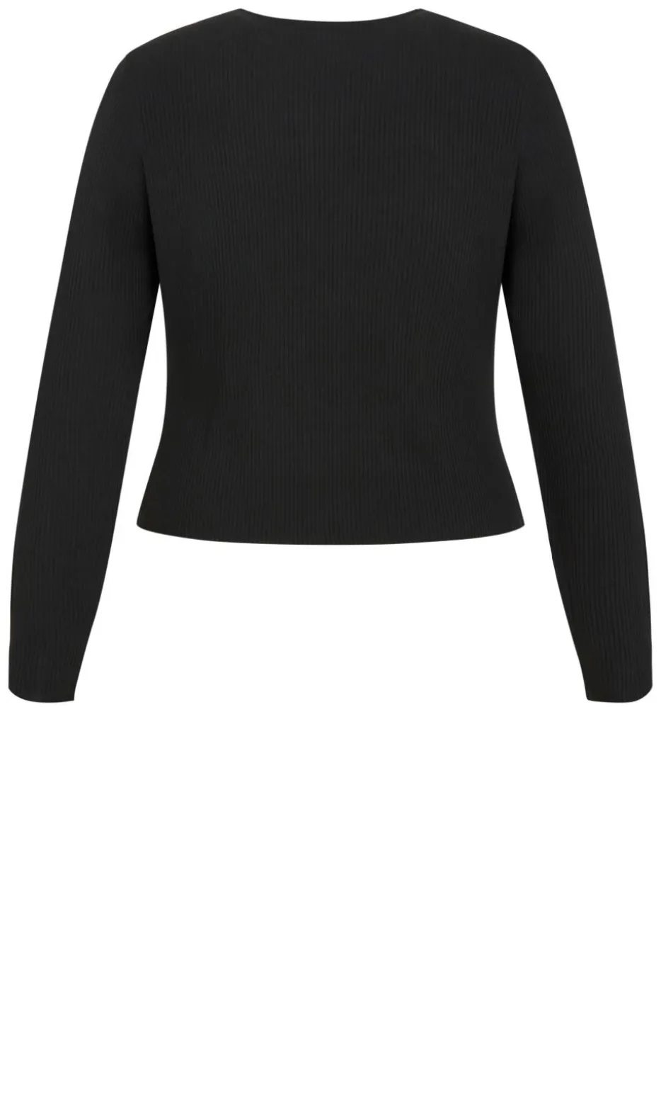 Bella Brooch Rib Top - black