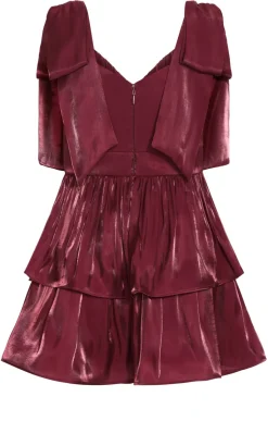 Betty Bow Mini Dress - dark cherry