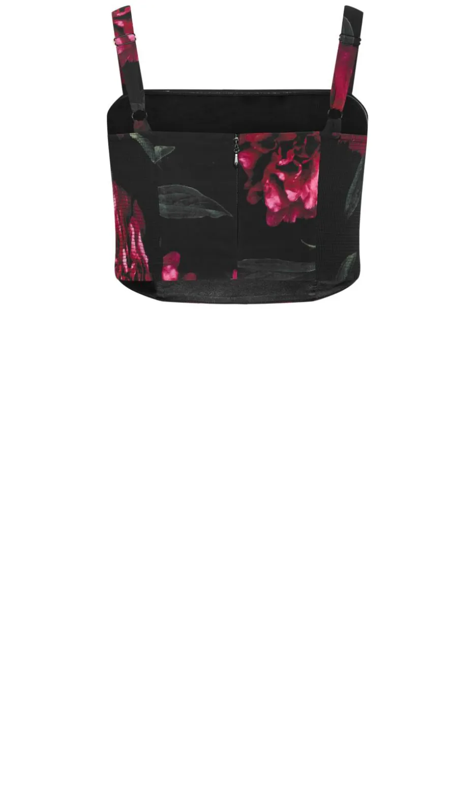 Bianka Bloom Print Crop Top - black