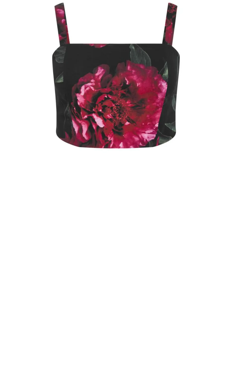 Bianka Bloom Print Crop Top - black