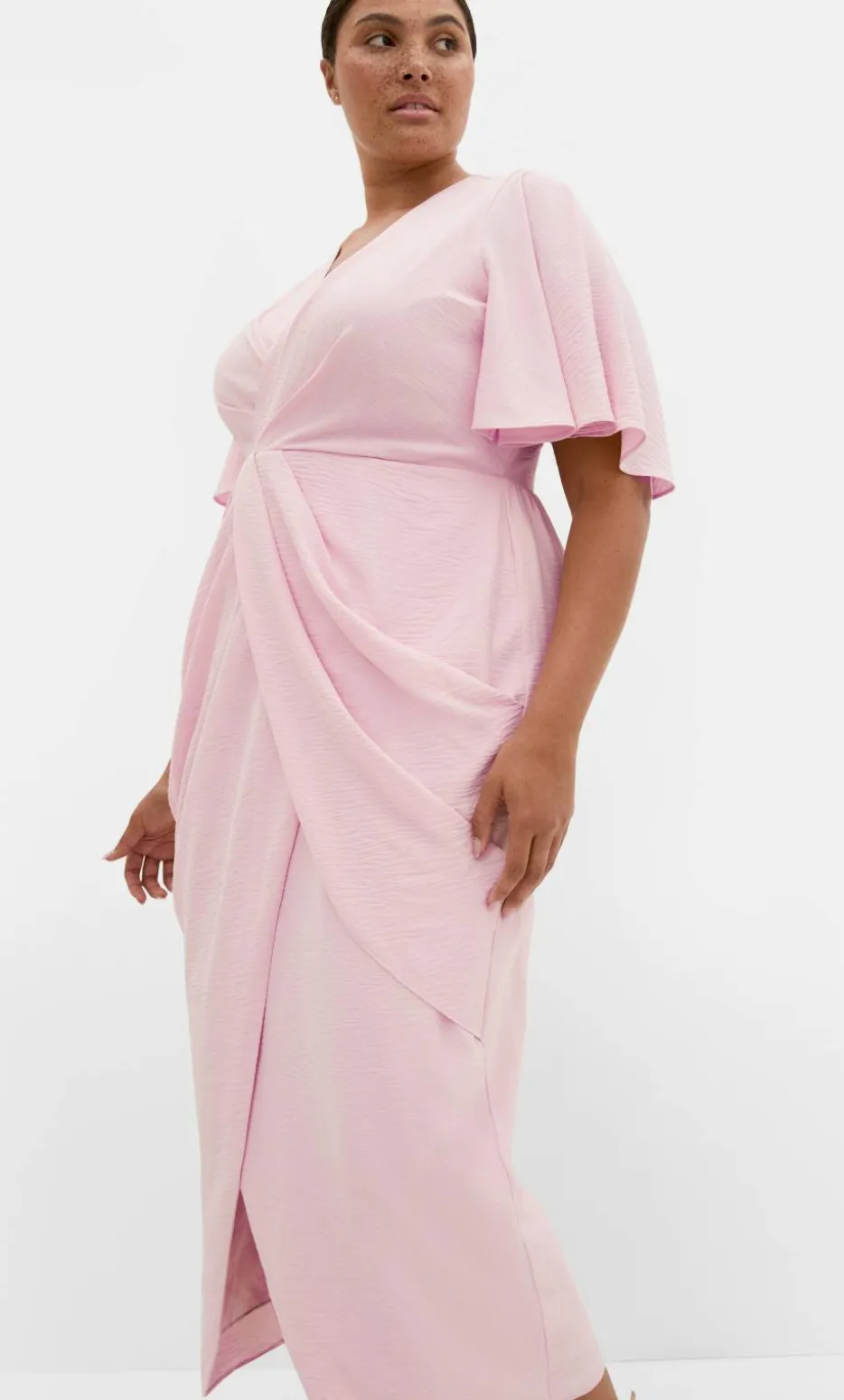 Braelynn Drape Maxi Dress - heavenly pink