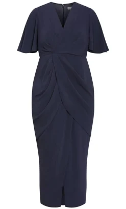 Braelynn Drape Maxi Dress - navy