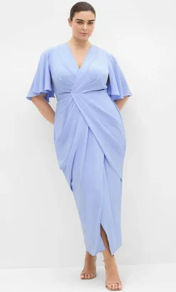 Braelynn Drape Maxi Dress - sky blue