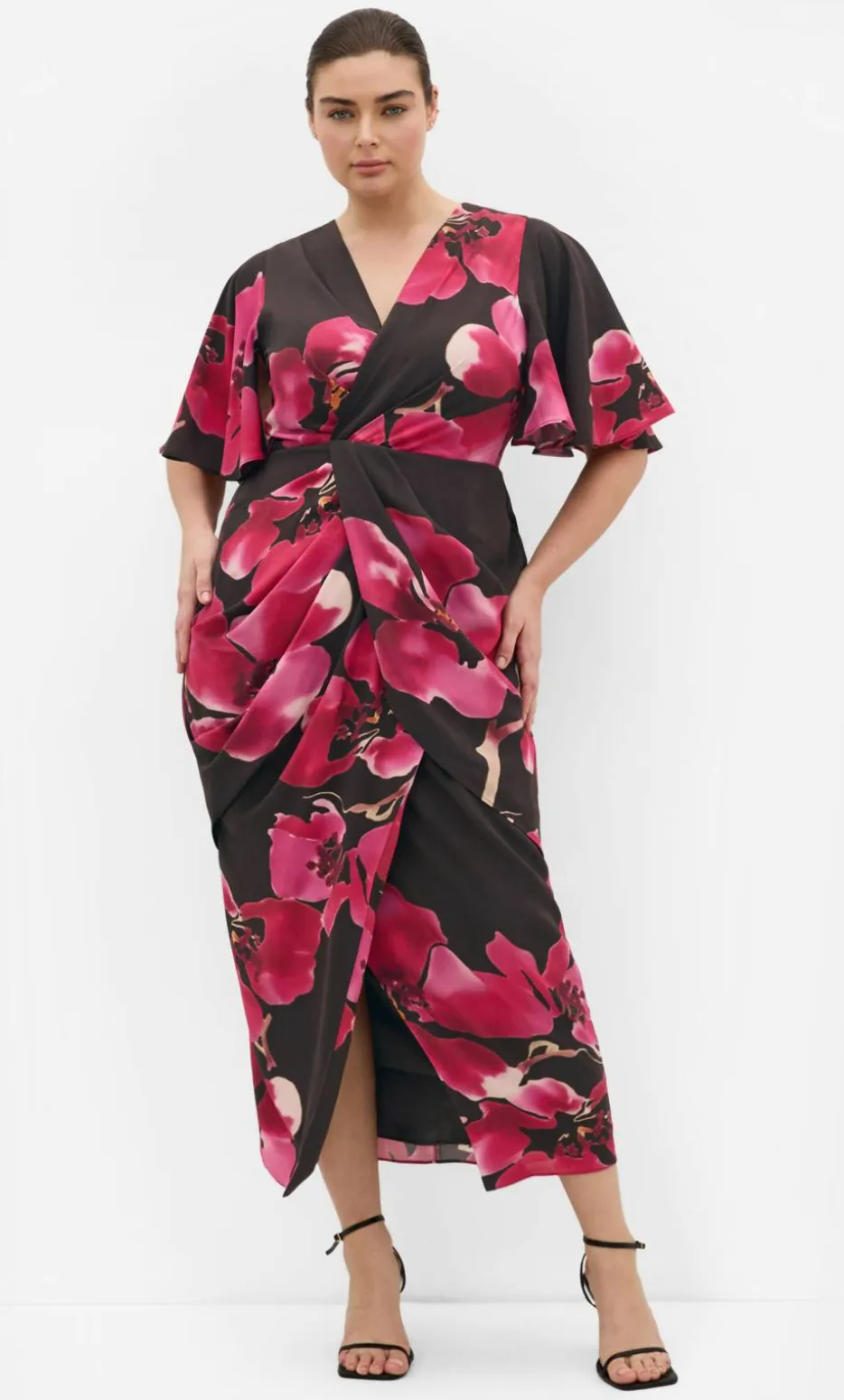 Braelynn Fleur Print Maxi Dress - dark chocolate