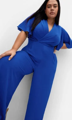 Braelynn V Neck Jumpsuit - cerulean