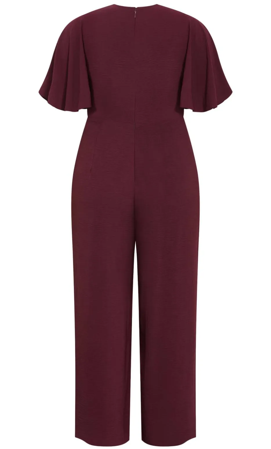 Braelynn V Neck Jumpsuit - dark cherry