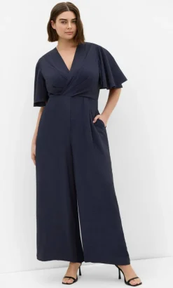 Braelynn V Neck Jumpsuit - navy