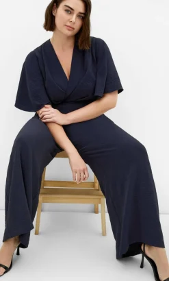 Braelynn V Neck Jumpsuit - navy