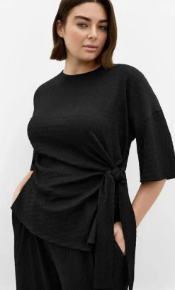 Brianna Side Tie Top - black