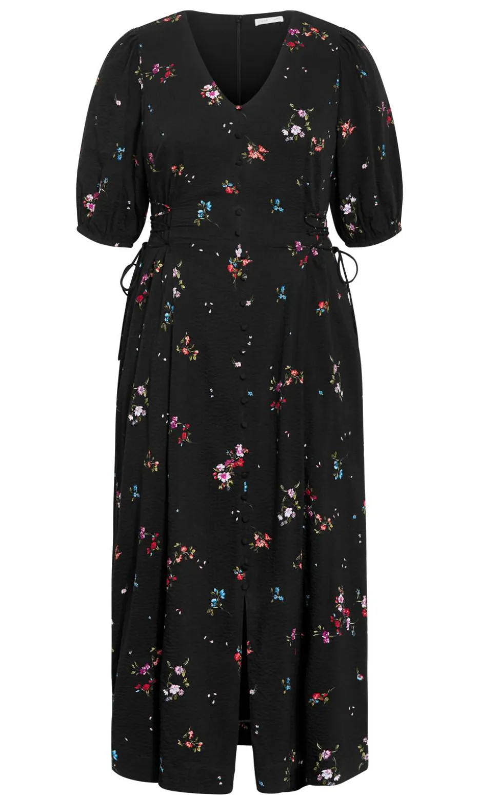 Briella Bouquet Print Dress - black