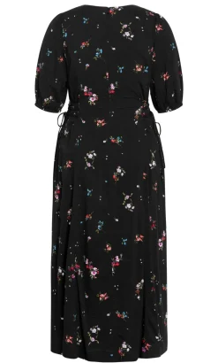 Briella Bouquet Print Dress - black
