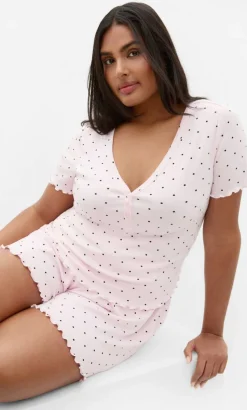 Brooke Spot Sleep Short - baby pink