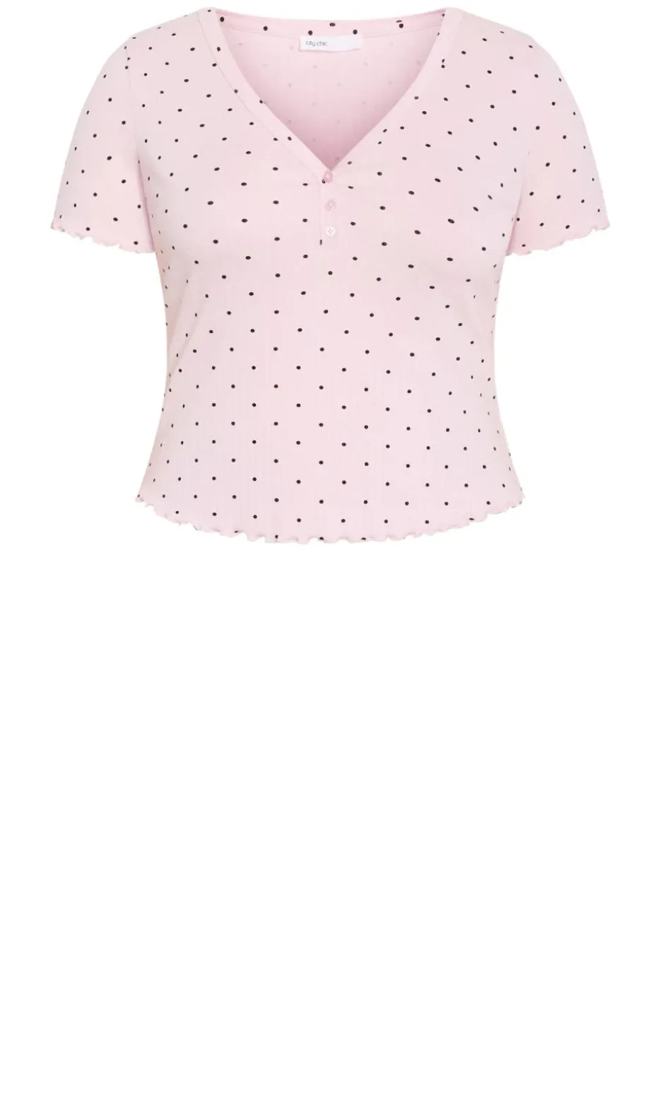 Brooke Spot Sleep Top - baby pink