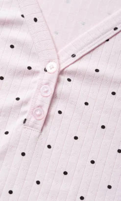 Brooke Spot Sleep Top - baby pink