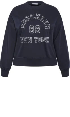 Brooklyn Crew Neck Sweatshirt - navy