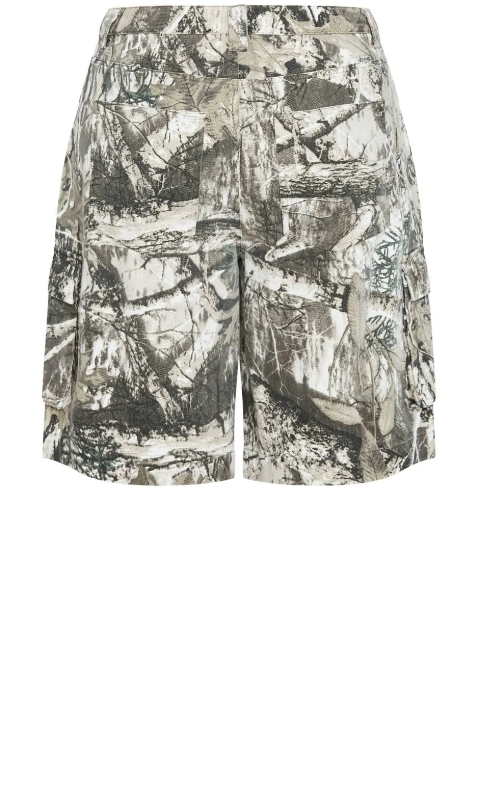 Camo Relaxed Cotton Cargo Jort - khaki wash