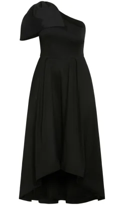 Captivate One Shoulder Maxi Dress - black