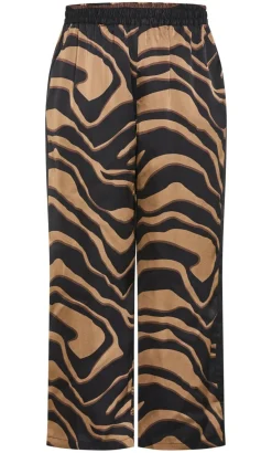 Cara Abstract Print Wide Leg Pant - cocoa