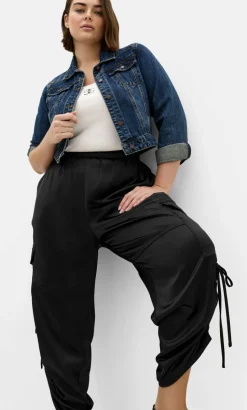 Cargo Castle Satin Pant - black