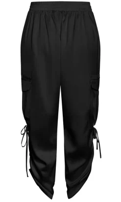 Cargo Castle Satin Pant - black