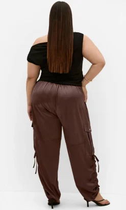 Cargo Castle Satin Pant - chocolate