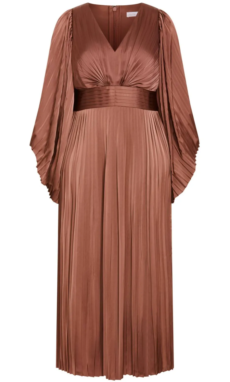 Carmina Pleat Maxi Dress - mocha