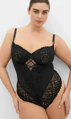 Cassia Underwire Bodysuit - black