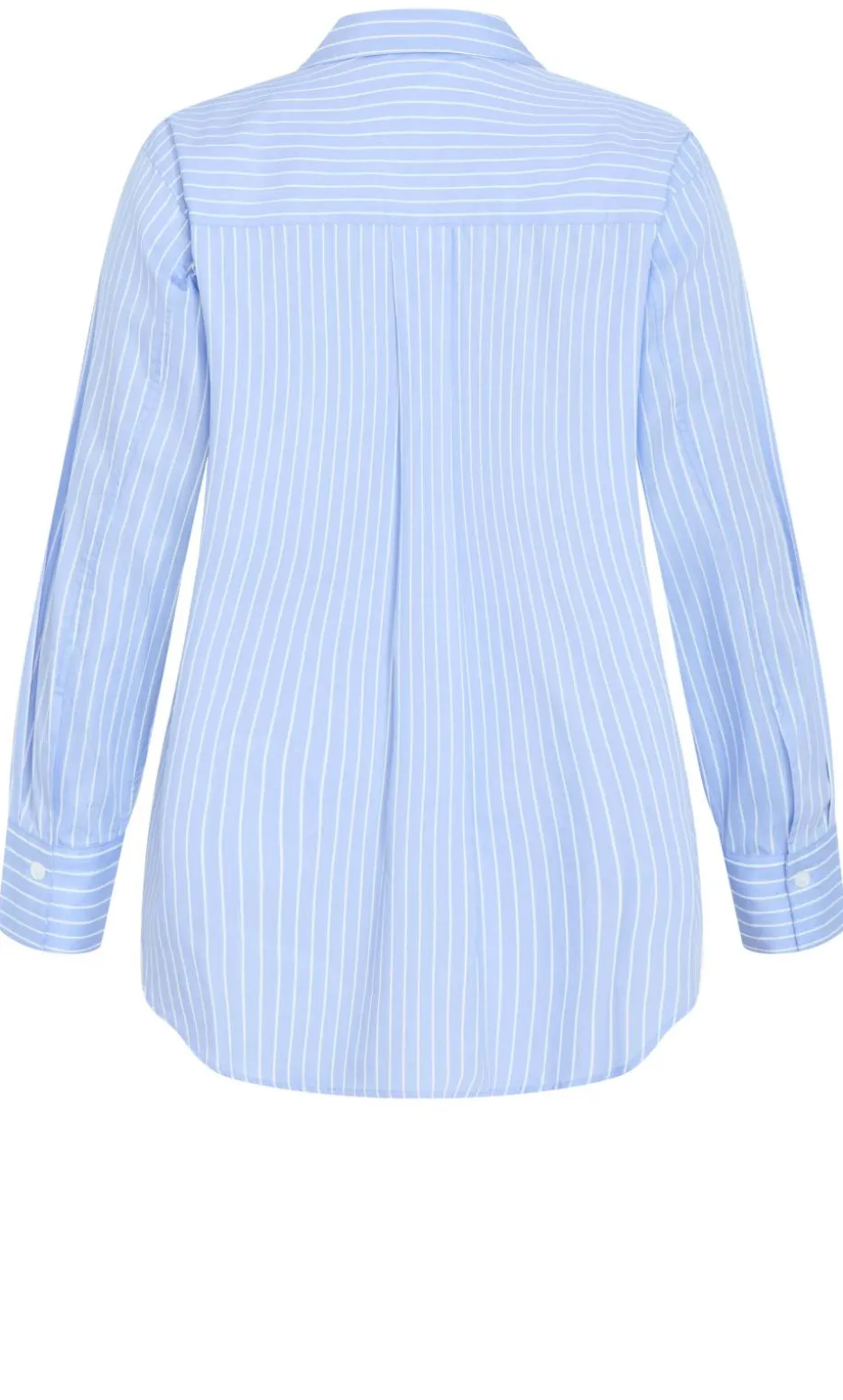 Chiara Oversized Longline Stripe Cotton Shirt - sky blue