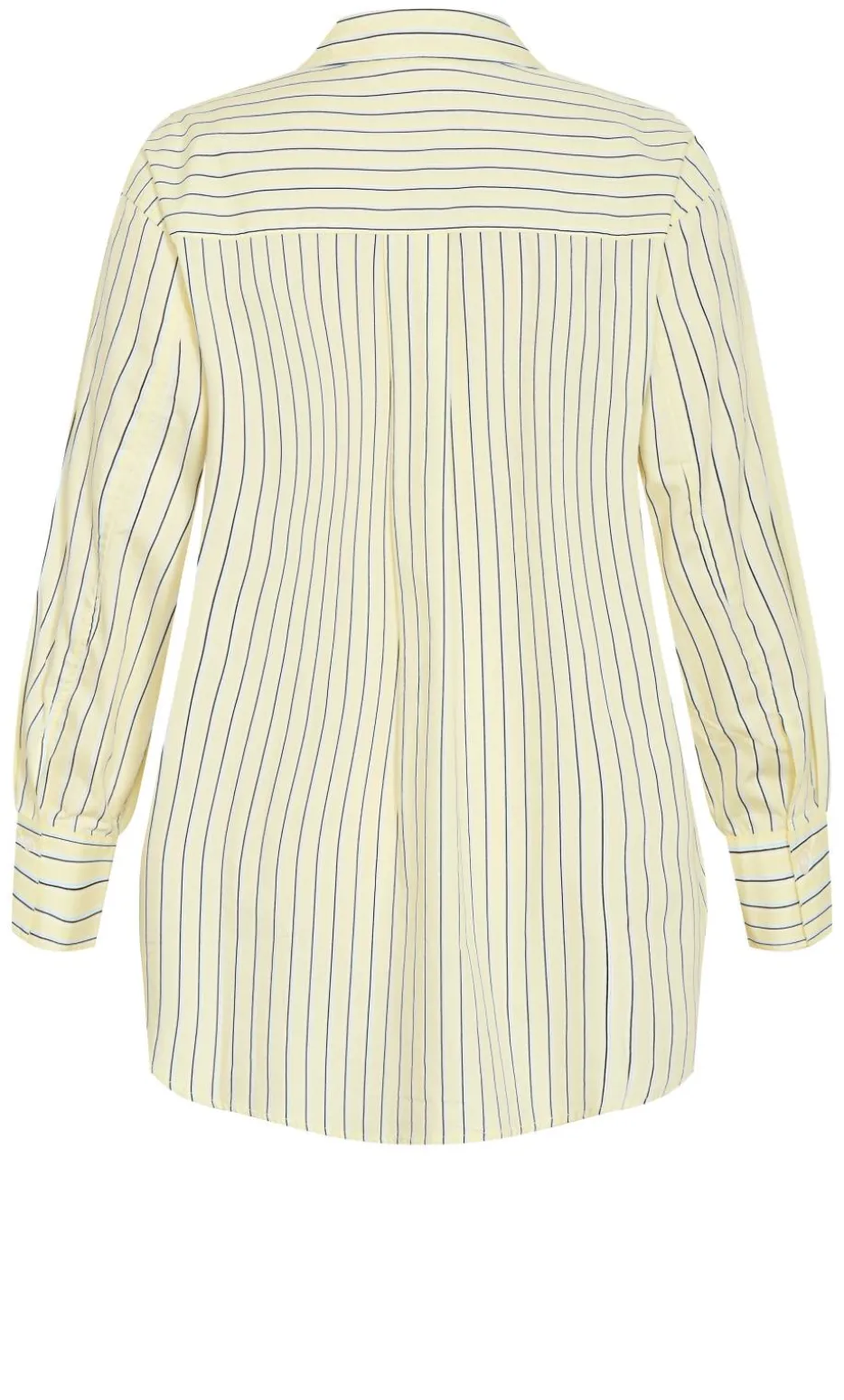 Chiara Oversized Longline Stripe Cotton Shirt - yellow