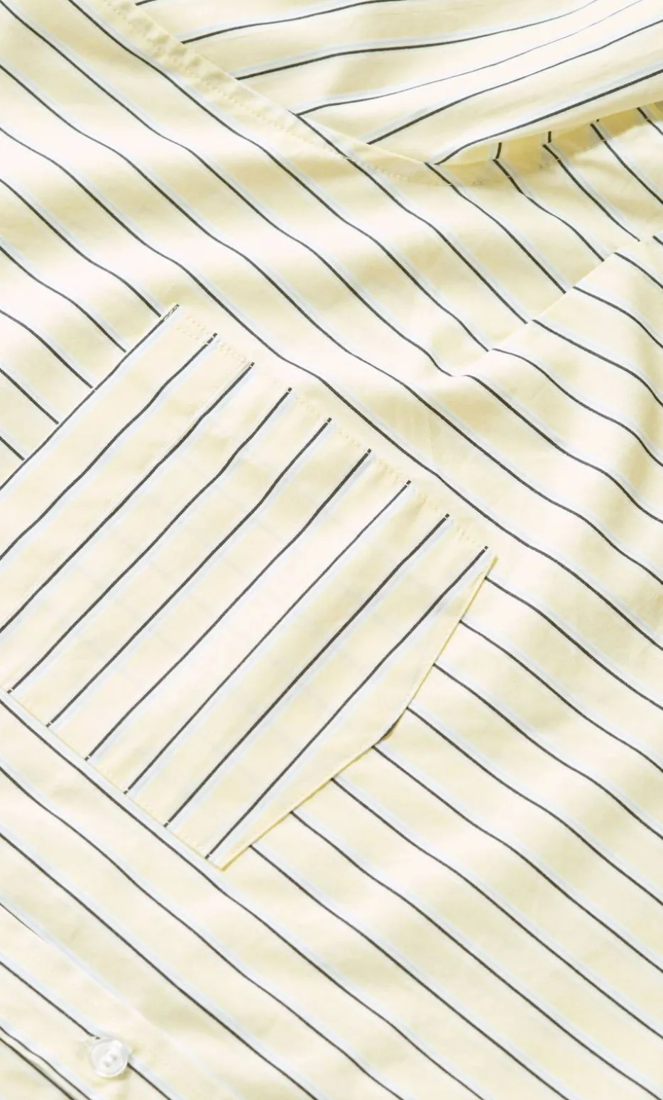 Chiara Oversized Longline Stripe Cotton Shirt - yellow