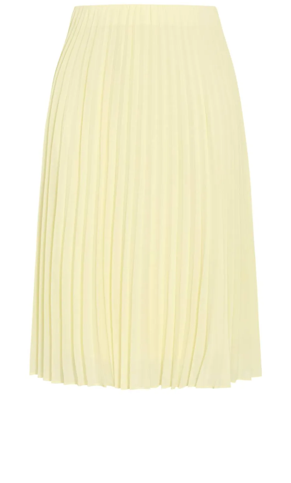 Chiffon Pleat Midi Skirt - lemon