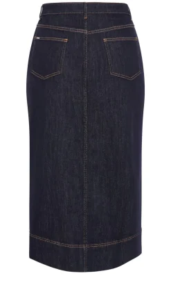 Chloe Denim Midi Skirt - dark wash