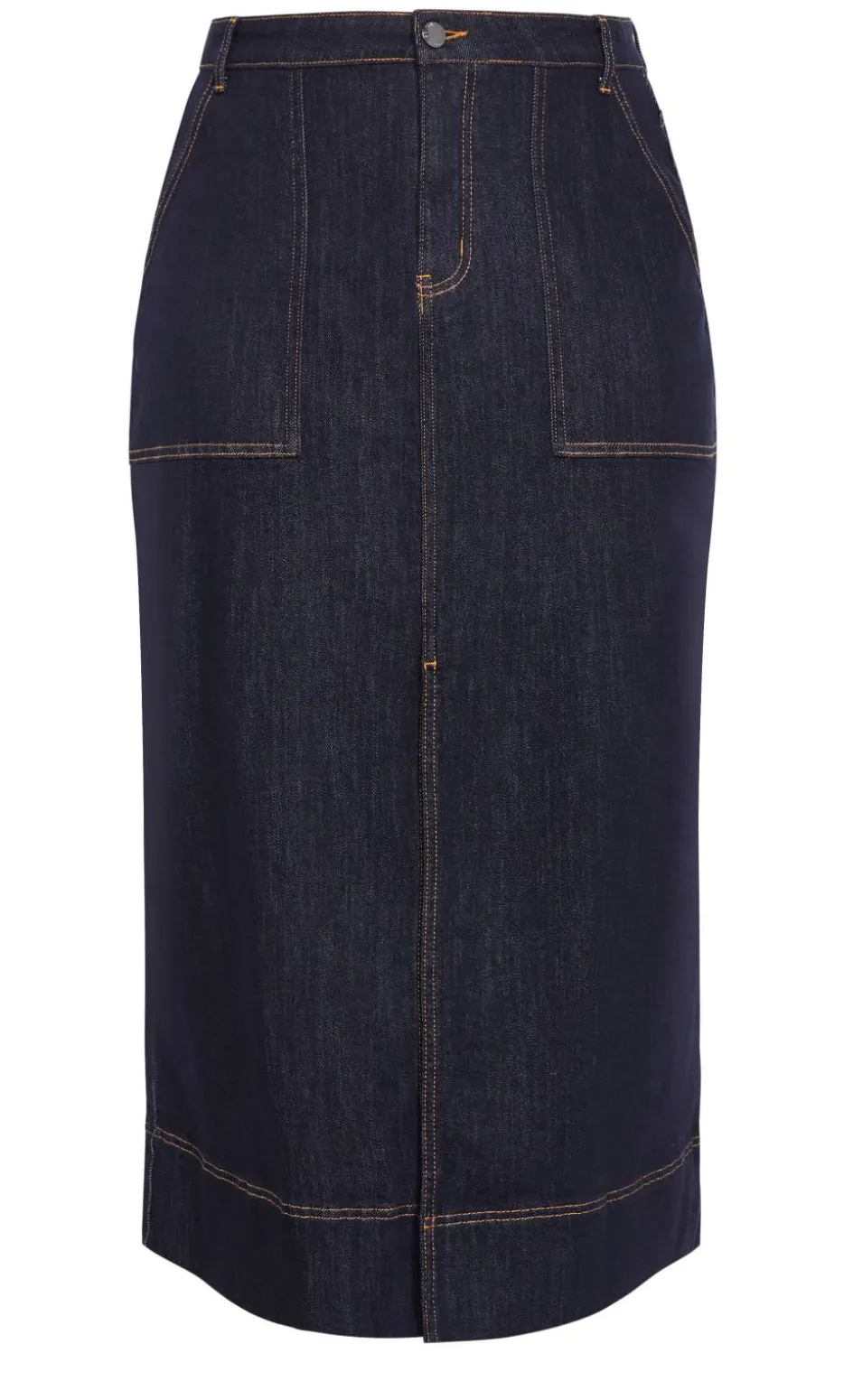 Chloe Denim Midi Skirt - dark wash