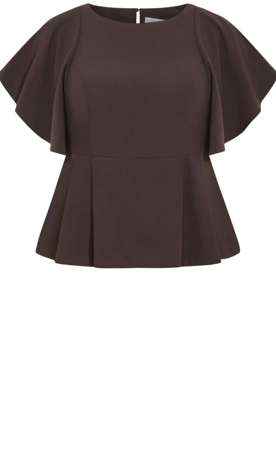Cinched Peplum Top - chocolate