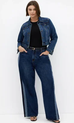 Classic Crop Denim Jacket - mid wash