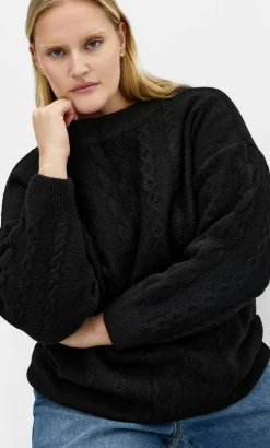 Claudia Relaxed Knit Jumper - black