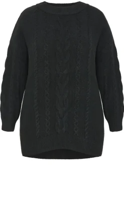 Claudia Relaxed Knit Jumper - black