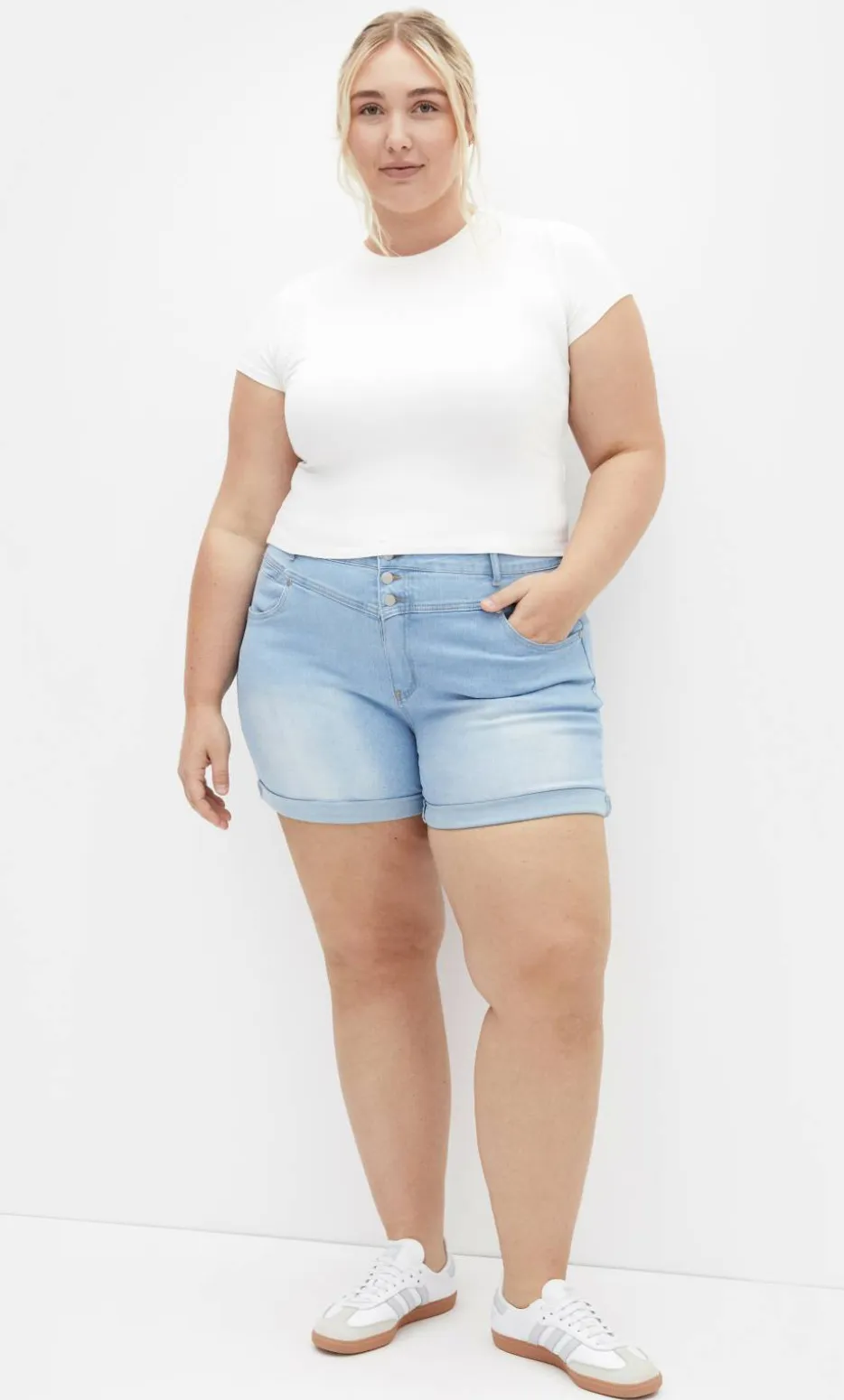 Clean Hi Waist Denim Short - light wash